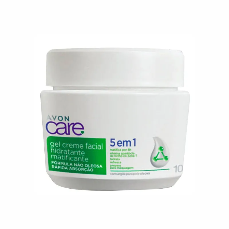 Avon Care Gel Creme Facial Hidratante Matificante 5 em 1 100g