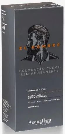 Kit Coloração Acquaflora El Hombre Castanho Médio