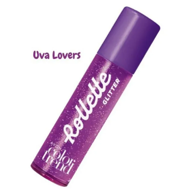 Brilho Labial Glitter Rollette Avon - Cor: Uva Lovers