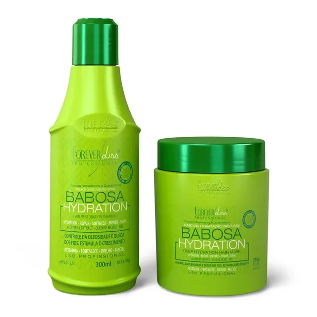 Kit Babosa no Cabelo com Shampoo 300ml e Máscara 250g Forever Liss
