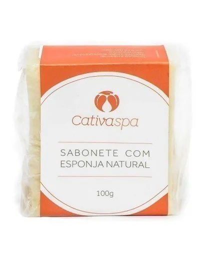 Sabonete Vegetal de Babaçu (Com Esponja) - Cativa - Barra de 100g