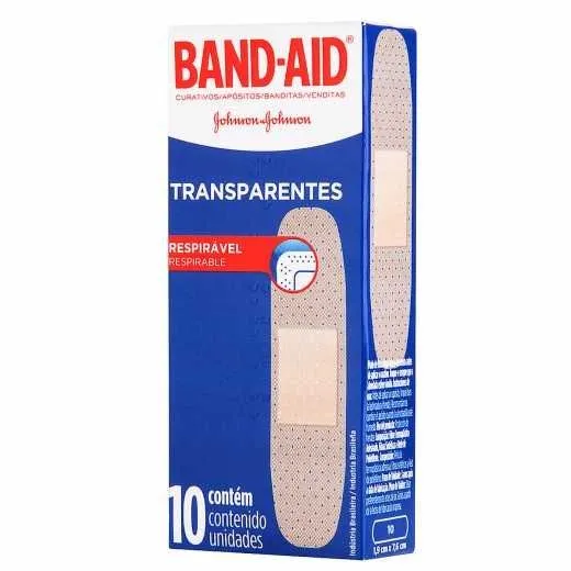 Band-Aid Johnsons E Johnsons Transparentes Com 10 Unidades
