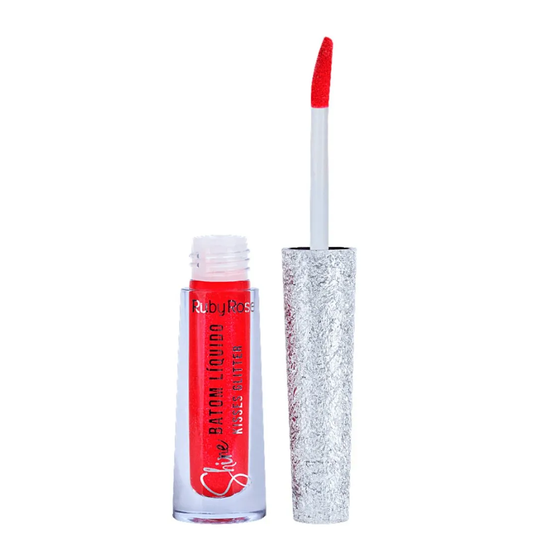 Batom Líquido Shine Kisses Glitter Ruby Rose 361