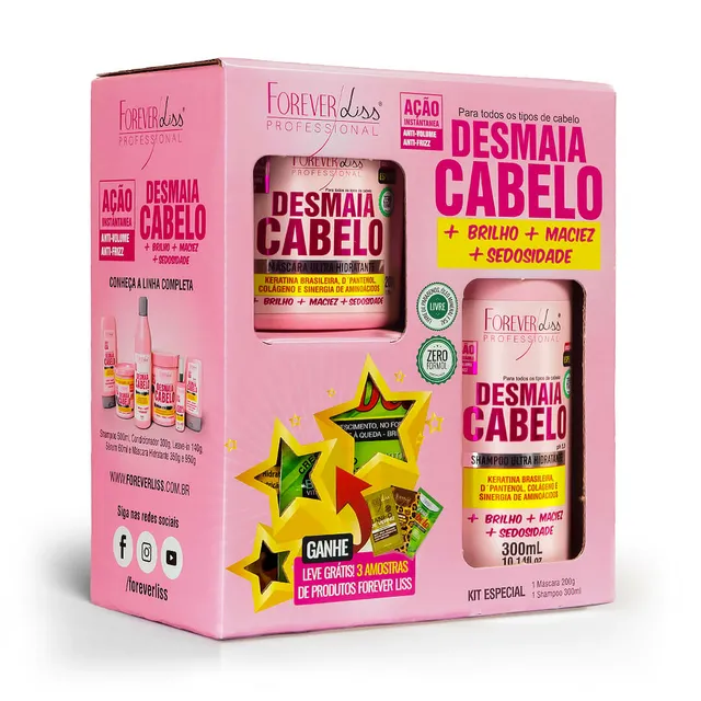 Kit Especial Desmaia Cabelo com Shampoo 300ml e Máscara 200g
