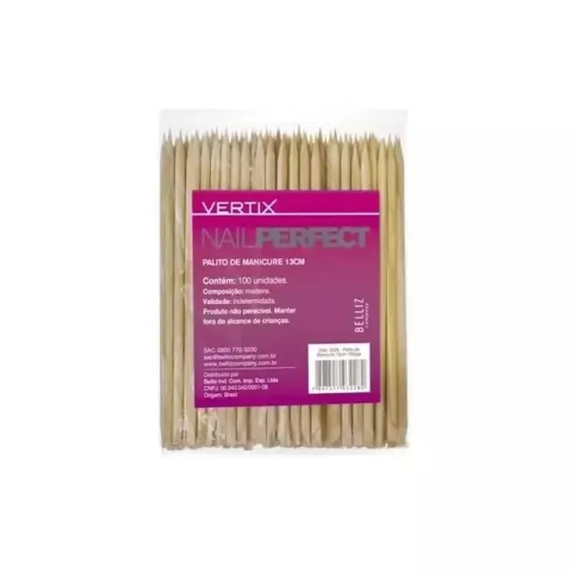 Palito De Unha Vertix Pacote com 100 Unidades