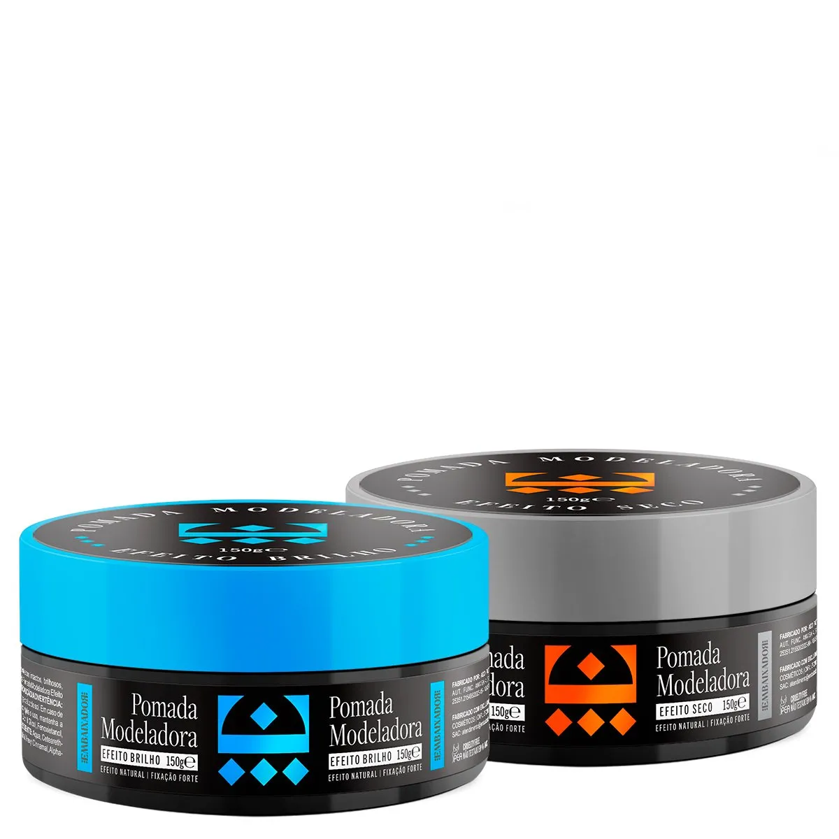 Kit Pomada Efeito Seco + Efeito Brilho Embaixador 150g