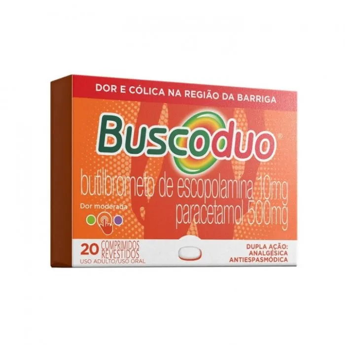 Buscoduo 10mg + 500mg com 20 Comprimidos