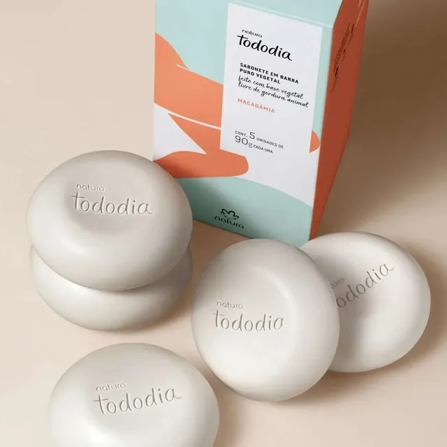 Sabonete em Barra Puro Vegetal Macadâmia Natura Tododia (5 uni)