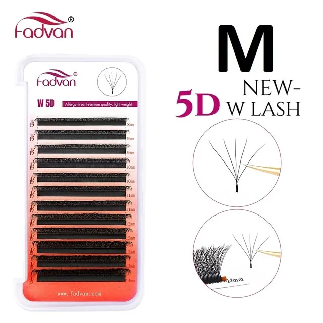 Cílios Fadvan 5D W Volume Egípcio Curvatura M Mix 8-14mm