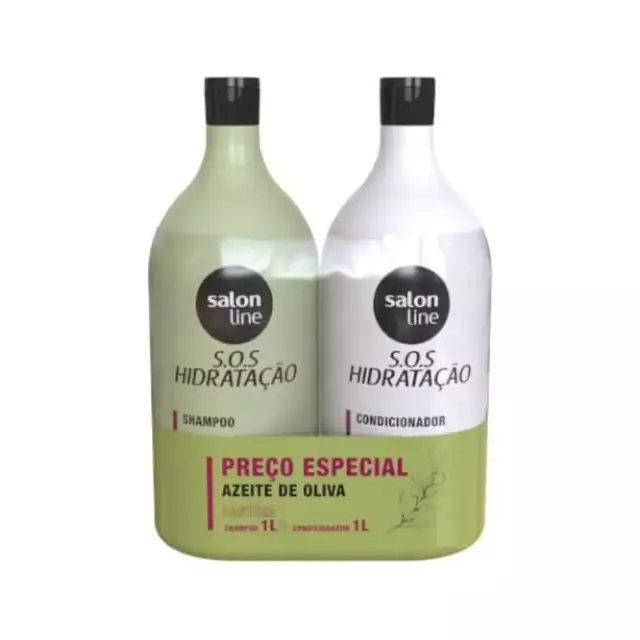 Kit Shampoo + Condicionador SOS Hidratação Ultra Cachos 1 Litro - Salon Line