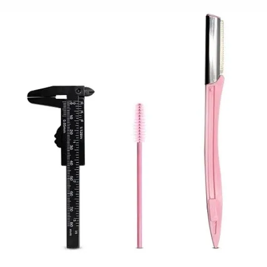 Kit para Design de Sobrancelhas 3 Peças com Navalha