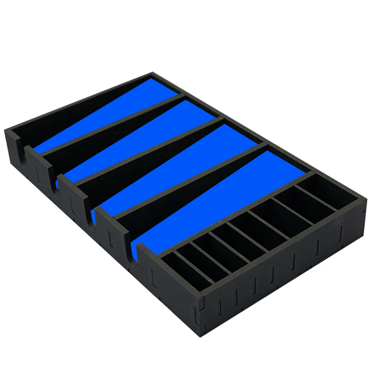 Suporte em MDF Para 4 Máquinas de Cortar Cabelo e 8 Pentes Azul