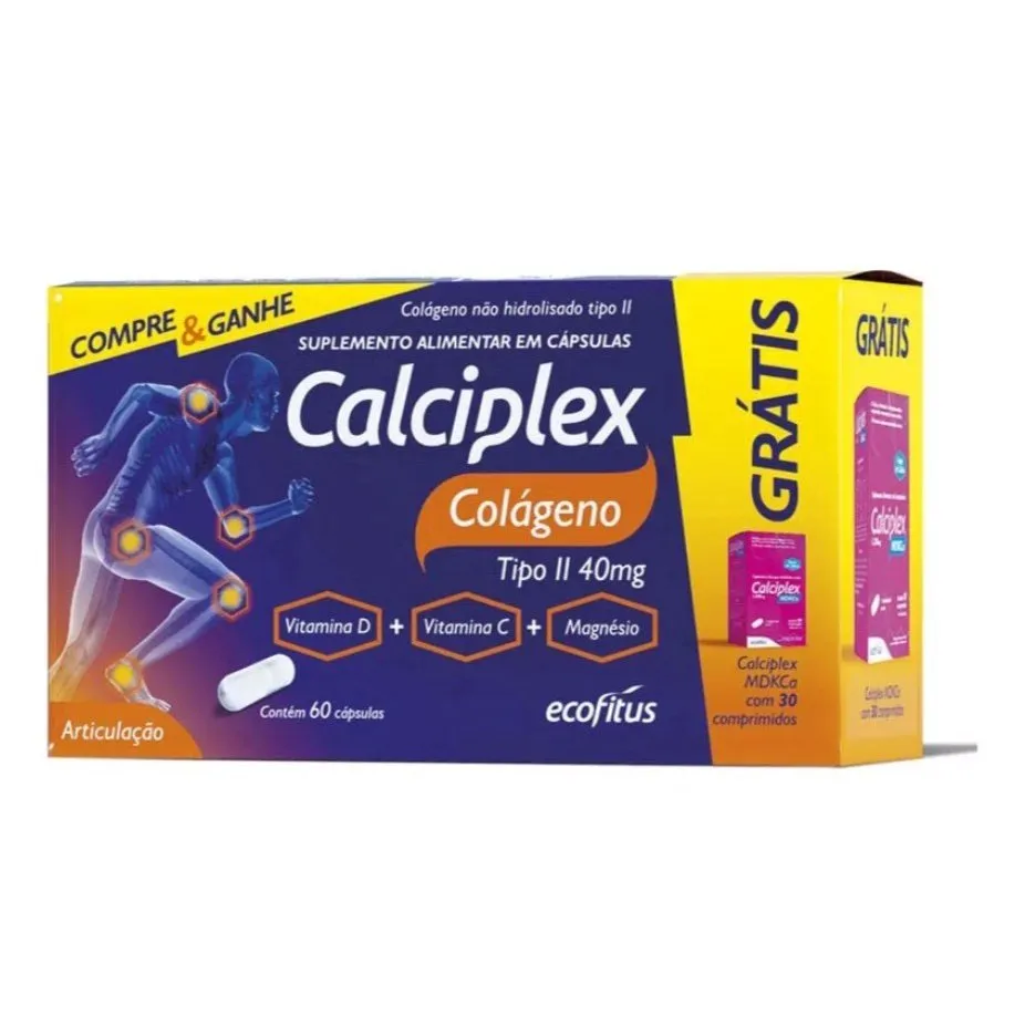 Calciplex Colágeno Tipo II Vitaminas 60 Cápsulas + Calciplex mdkca 30 Comprimidos