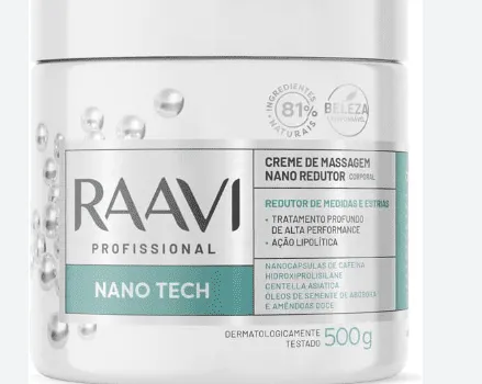 CREME DE MASSAGEM NANO REDUTOR CORPORAL RAAVI NANO TECH