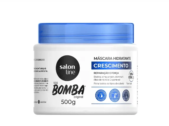 MÁSCARA HIDRATANTE CRESCIMENTO SALON LINE S.O.S BOMBA ORIGINAL 500g