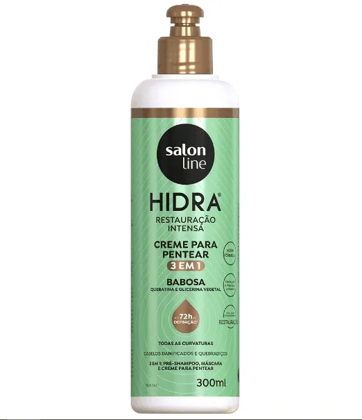 CREME PARA PENTEAR SALON LINE HIDRA 3 EM 1 BABOSA 300ml