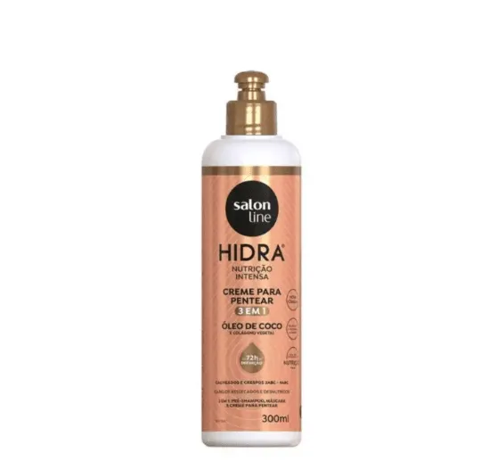CREME PARA PENTEAR SALON LINE HIDRA 3 EM 1 ÓLEO DE COCO 300ml