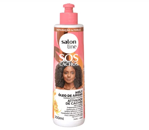 ATIVADOR DE CACHOS SALON LINE MEL E ÓLEO DE ARGAN 300ml SOS CACHOS