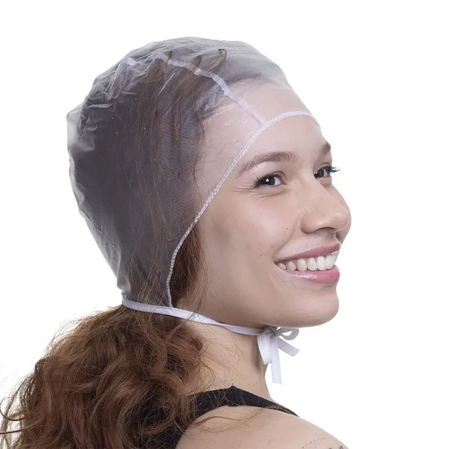 Touca PVC Emborrachada com Furo Média para Mechas / Luzes Santa Clara
