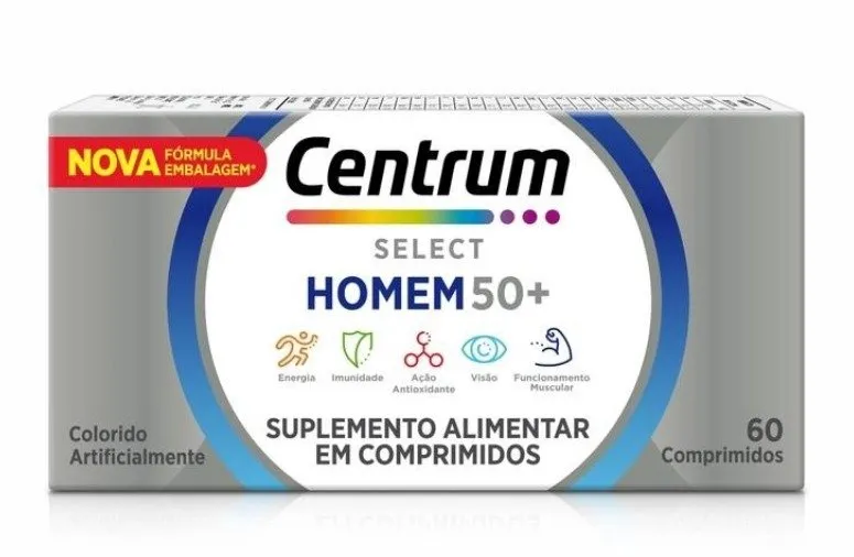 Centrum Polivitaminico Select Homem 50+ De A A Zinco 60 Comprimidos