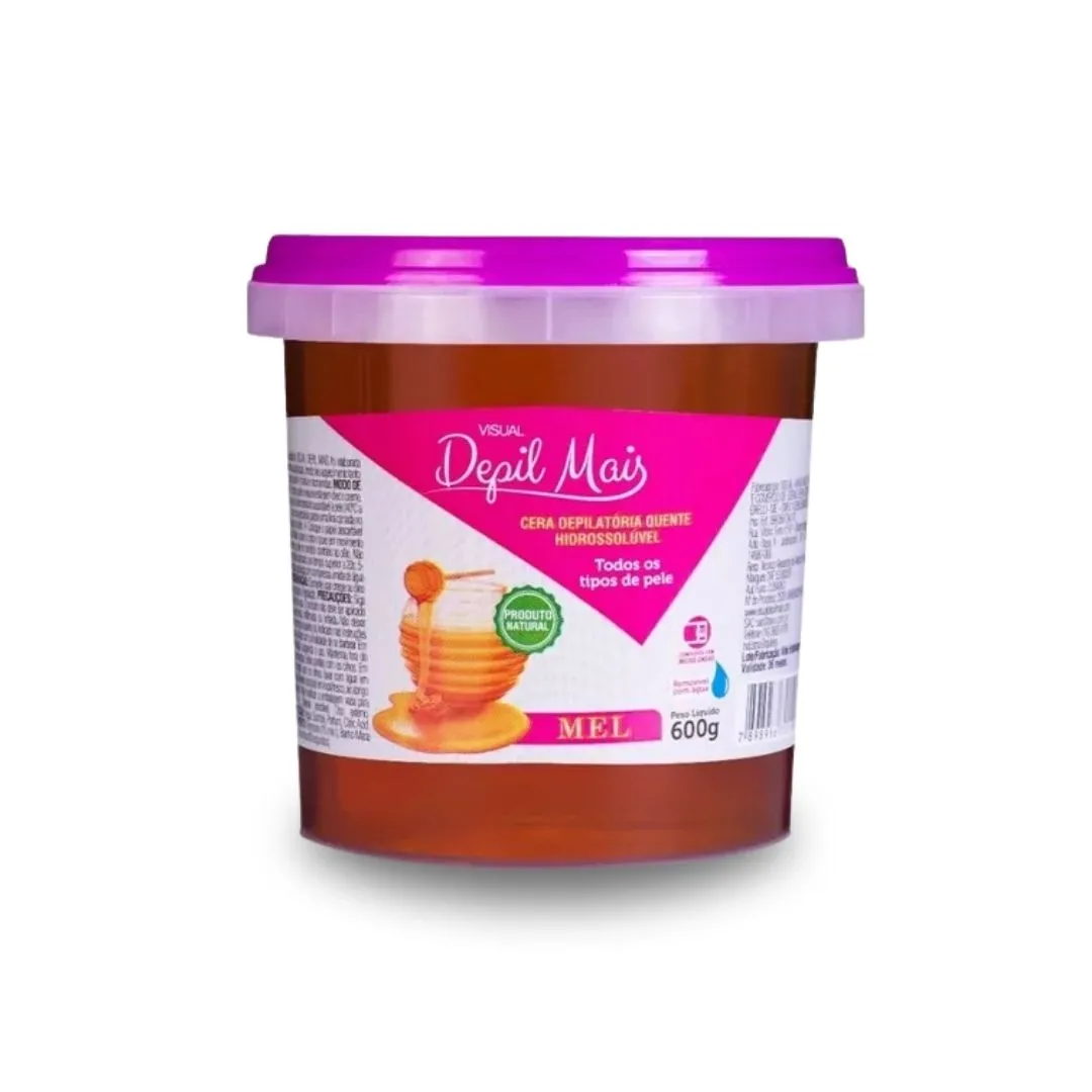 Cera Depilatória Hidrossolúvel Quente Depil Mais Mel 600g