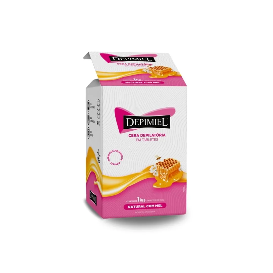 Cera Depilatória Natural Depimiel Em Tabletes 1kg
