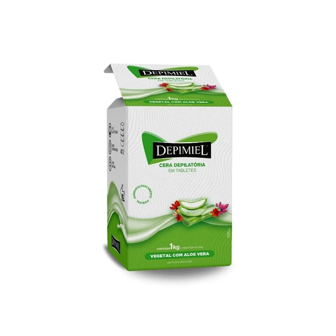 Cera Depilatória Vegetal Depimiel Em Tabletes 1kg