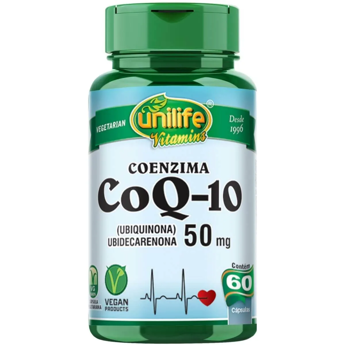 Coenzima Q10 Ubiquinona 60 Cápsulas Unilife Lançamento