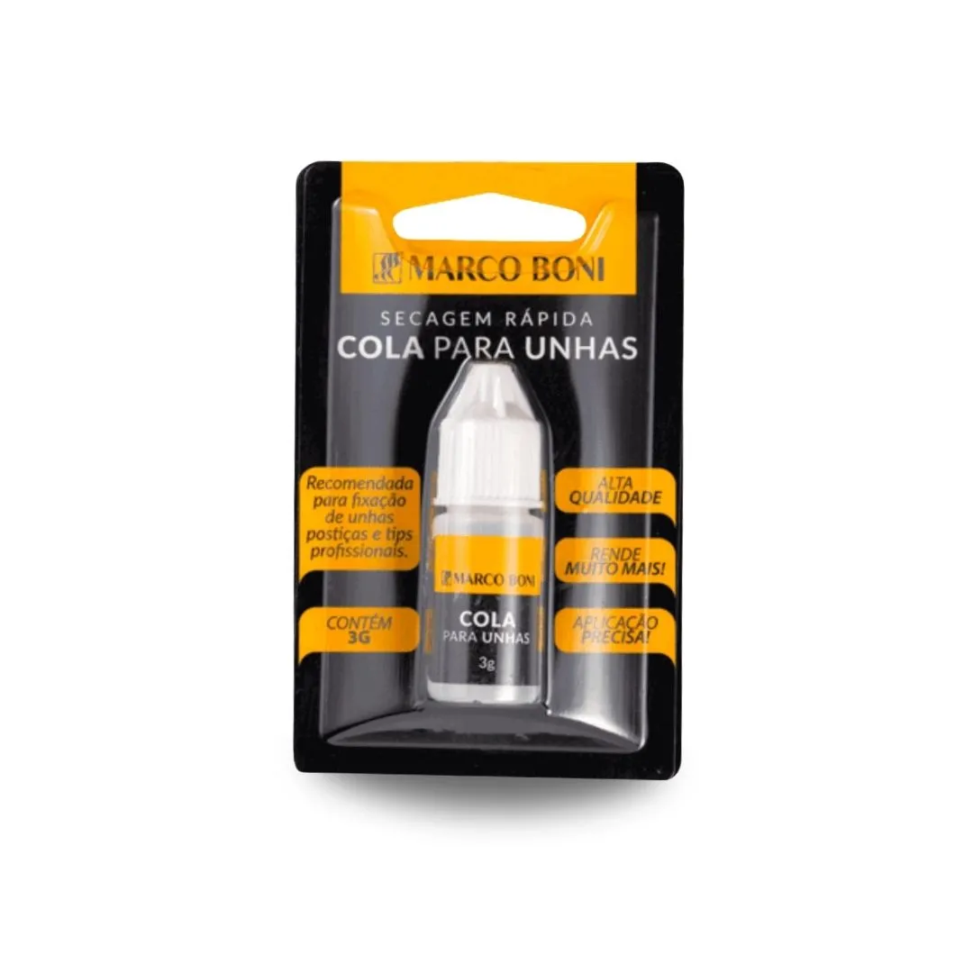 Cola Para Unhas Postiças Marco Boni Secagem Rápida Ref.9715 3g