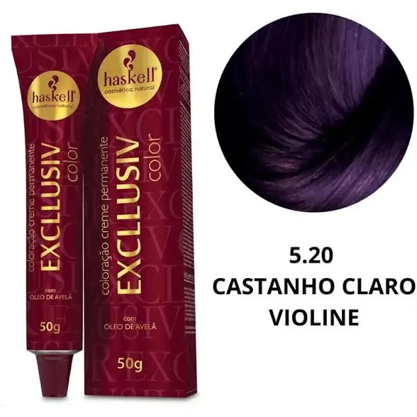 Coloração Excllusiv Color 5.20 Castanho Claro Violine - Haskell