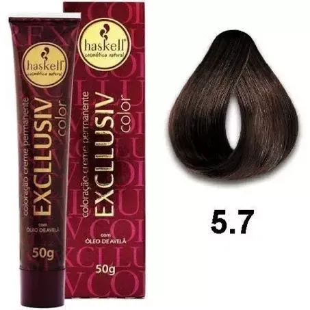 Coloração Excllusiv Color 5.7 Castanho Claro Marrom - Haskell