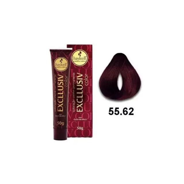 Coloração Excllusiv Color 55.62 Castanho Claro Vermelho Violeta Especial - Haskell