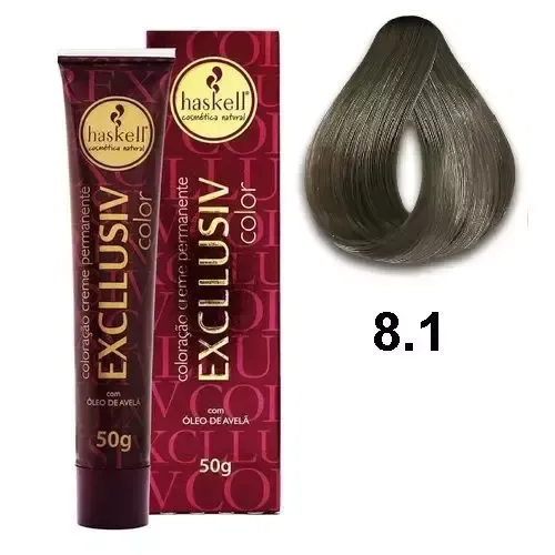 Coloração Excllusiv Color 8.1 Louro Claro Acinzentado - Haskell