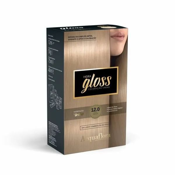 Coloração Permanente Hidra Gloss Loiro Especial 12.0 - Acquaflora