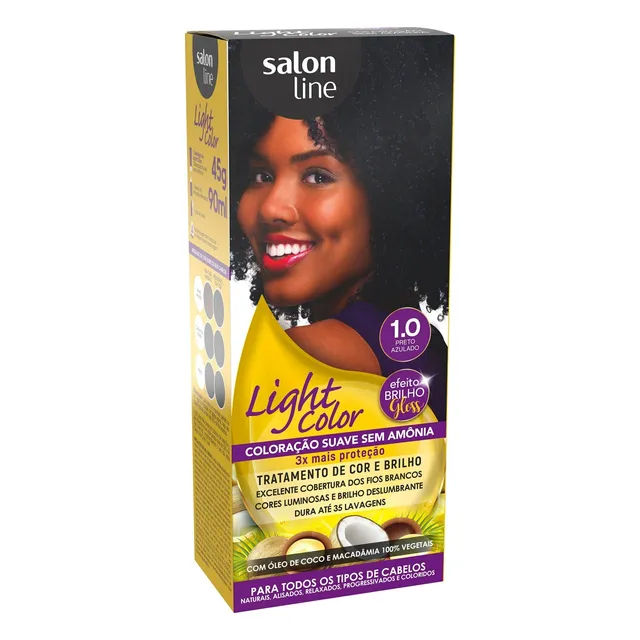 Coloração Suave Light Color 1.0 Preto Azulado - Salon Line