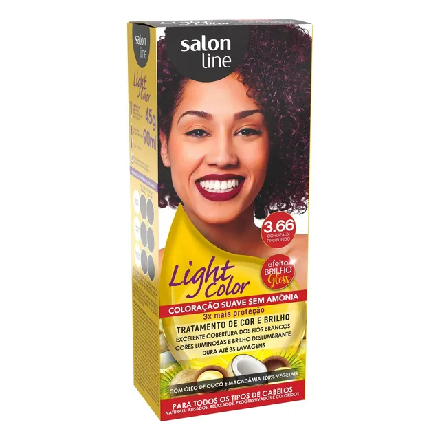 Coloração Suave Light Color 3.66 Bordeaux Profundo - Salon Line