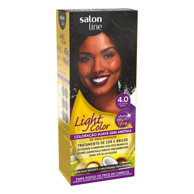 Coloração Suave Light Color 4.0 Castanho Médio - Salon Line