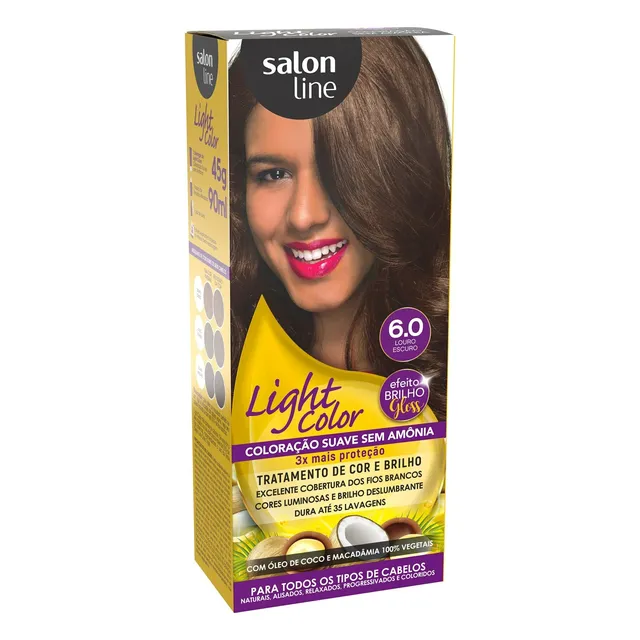 Coloração Suave Light Color 6.0 Louro Escuro - Salon Line