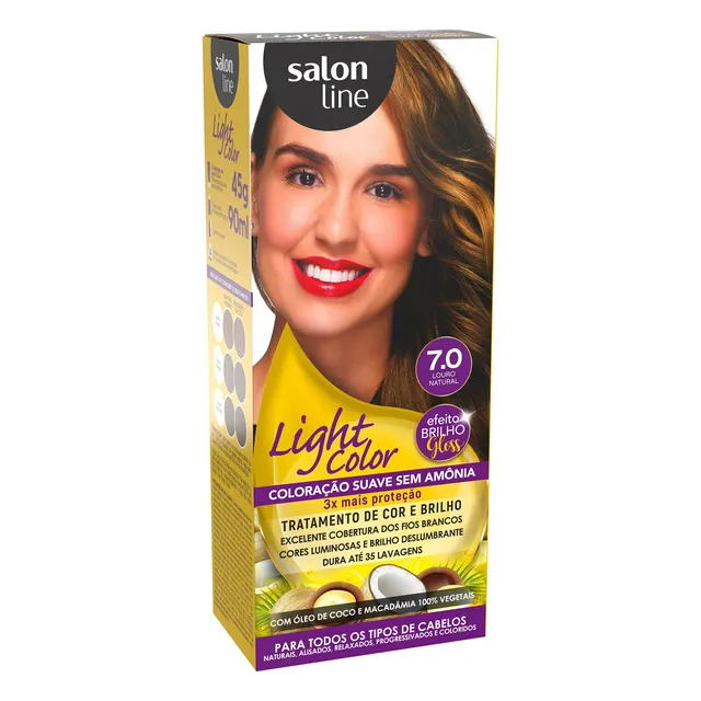 Coloração Suave Light Color 7.0 Louro Natural - Salon Line