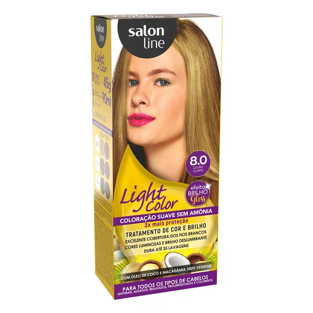 Coloração Suave Light Color 8.0 Louro Claro - Salon Line