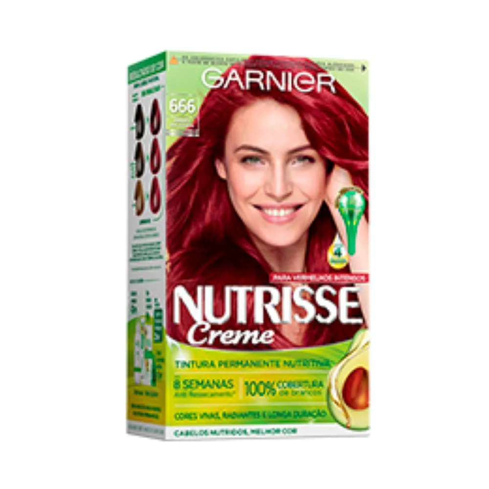 Coloração Creme Nutrisse 666 Louro Escuro Vermelho Muito Intenso