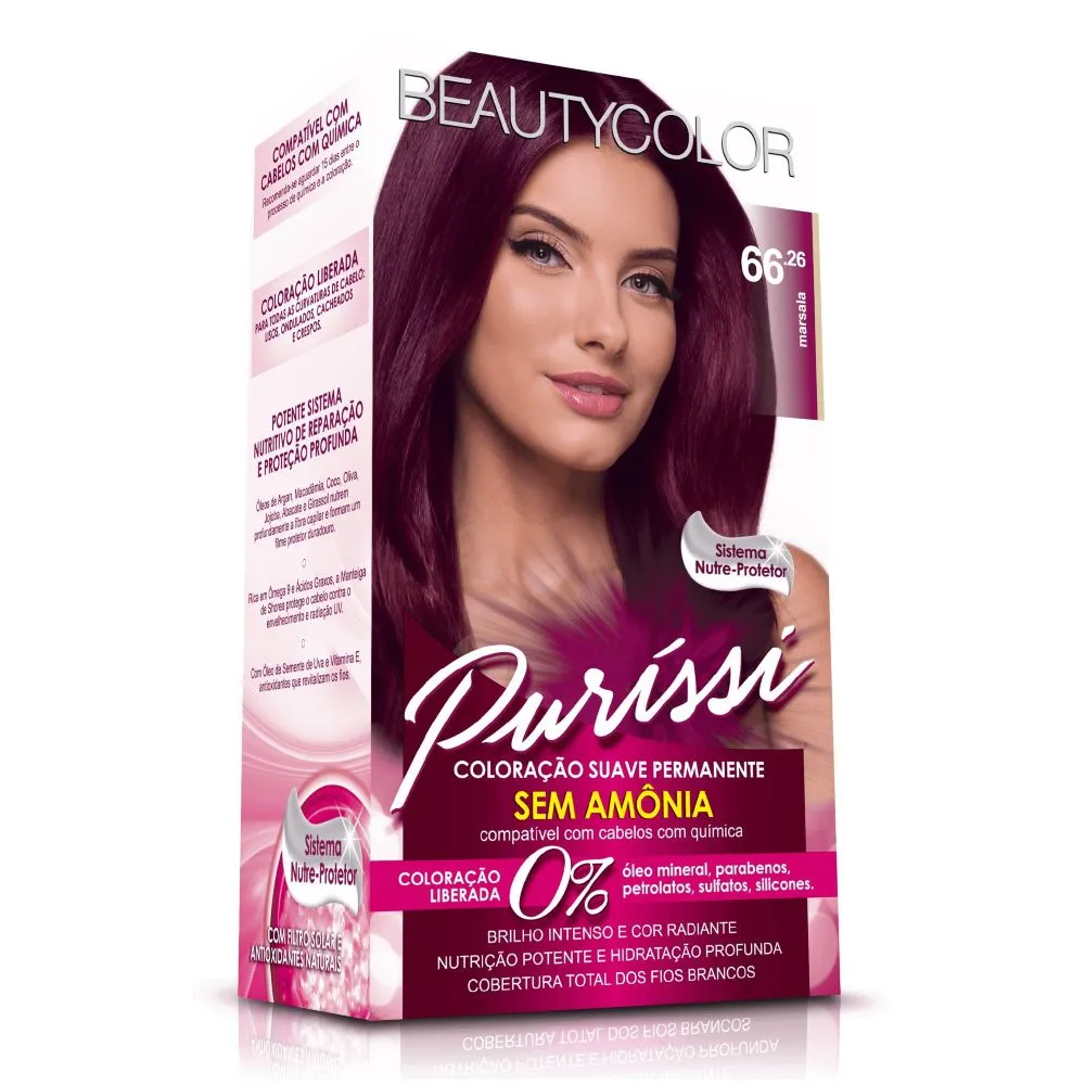 Coloração sem Amônia Beauty Color 66.26 Marsala