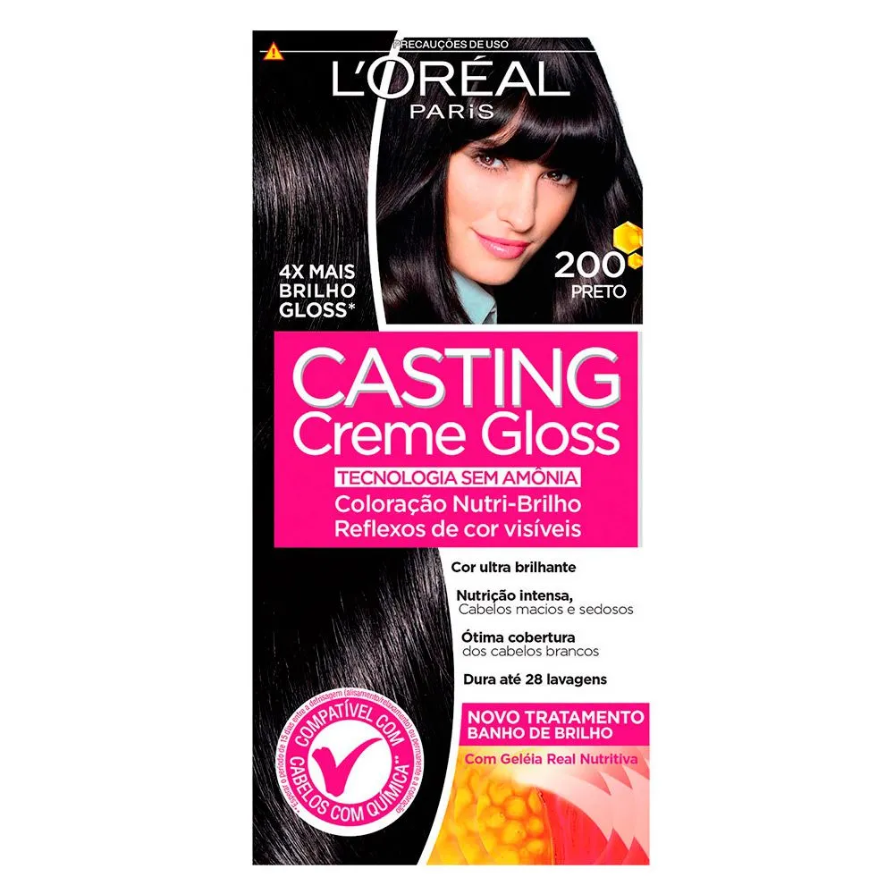 Coloração sem Amônia Casting Creme Gloss 200 Preto