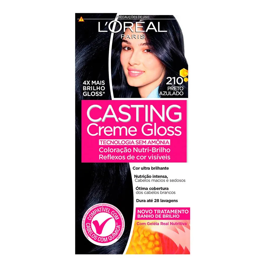 Coloração sem Amônia Casting Creme Gloss 210 Preto Azulado