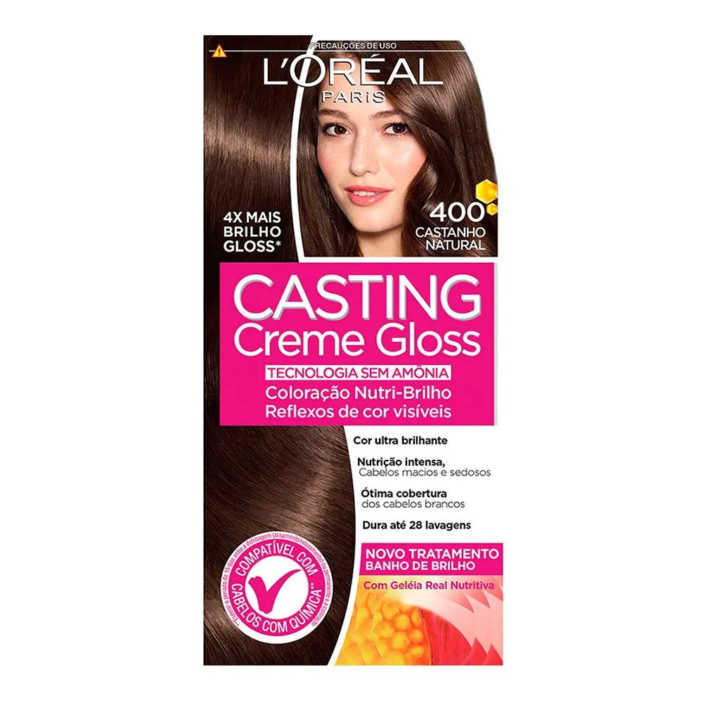 Coloração sem Amônia Casting Creme Gloss 400 Castanho Natural