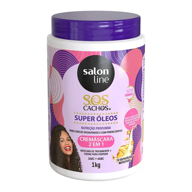Cremáscara 2 em 1 SOS Cachos Super Óleos 1kg - Salon Line