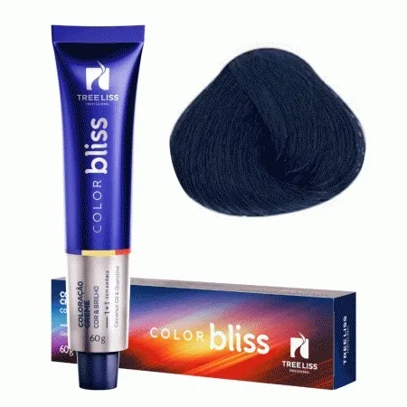 Creme Coloração Color Bliss 1.0 Preto Azulado 60g - Tree Liss
