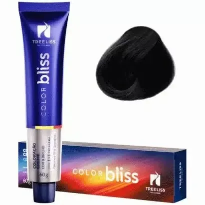 Creme Coloração Color Bliss 2.0 Preto Natural 60g - Tree Liss