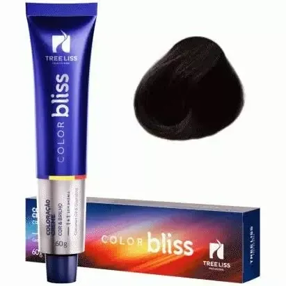 Creme Coloração Color Bliss 3.0 Castanho Escuro 60g - Tree Liss
