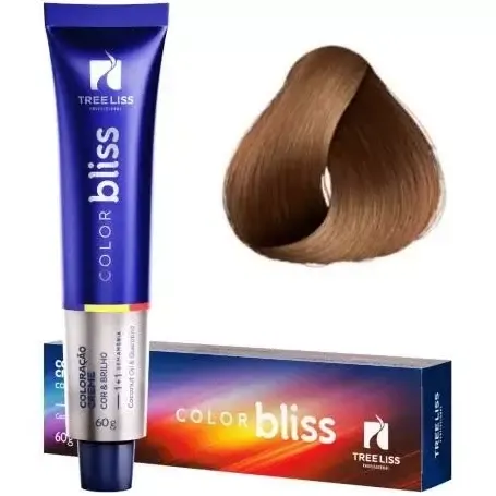 Creme Coloração Color Bliss 5.65 Castanho Claro Vermelho Acaju 60g - Tree Liss